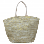 10001- BEIGE AND GOLD CANVAS TOTE BAG